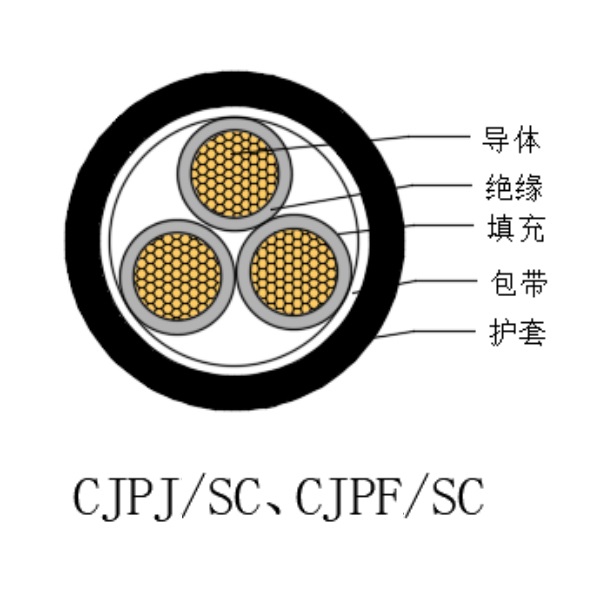 銅芯交聯聚乙烯絕緣低煙無鹵船用電力電纜-CJPJ/SC-0.6/1kV、CJPF/SC-0.6/1kV